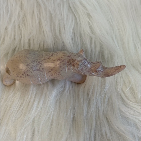 Elegant Ceramic Rhino Sculpture - Picture 3 of 6